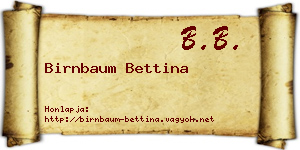 Birnbaum Bettina névjegykártya